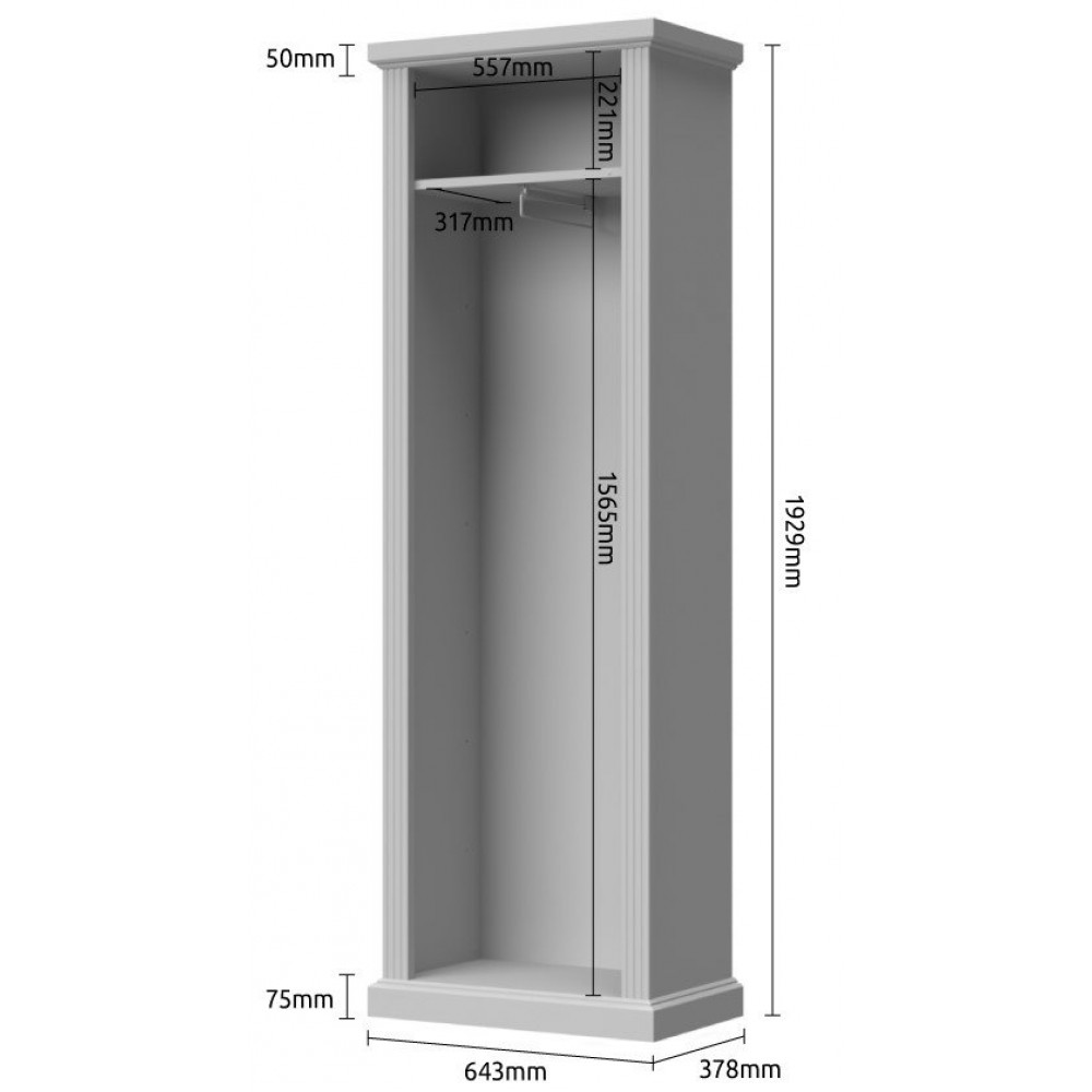 Γκαρνταρόμπα Tahoma 65x38x193