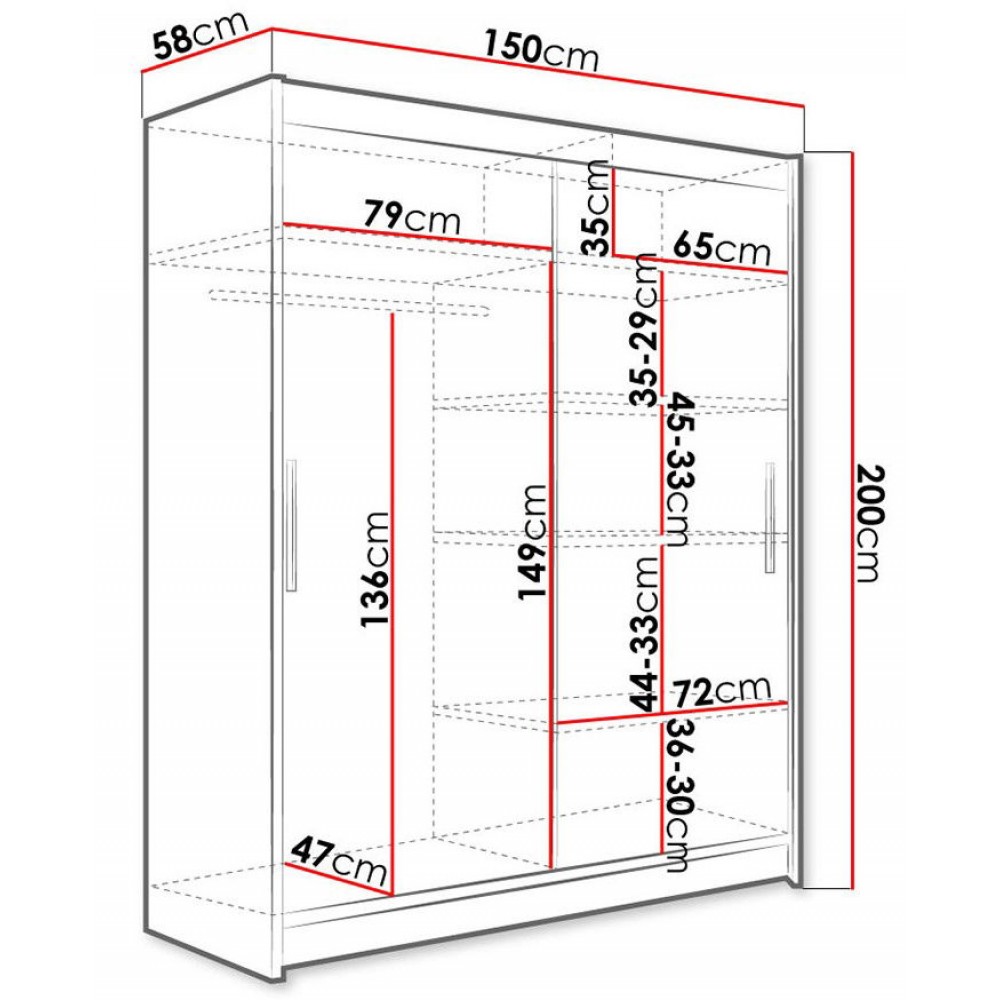 Ντουλάπα Westa I συρόμενη-Leuko