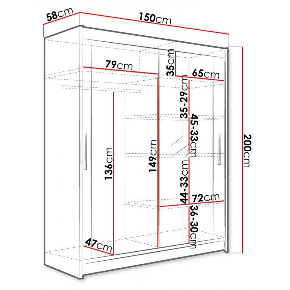 Ντουλάπα Westa VI συρόμενη-Leuko
