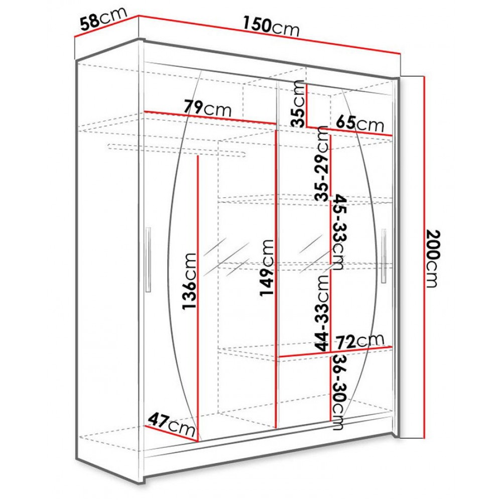 Ντουλάπα Westa VIII συρόμενη-Cappuccino