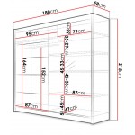 Ντουλάπα Talin III συρόμενη-Mavro-Lefko