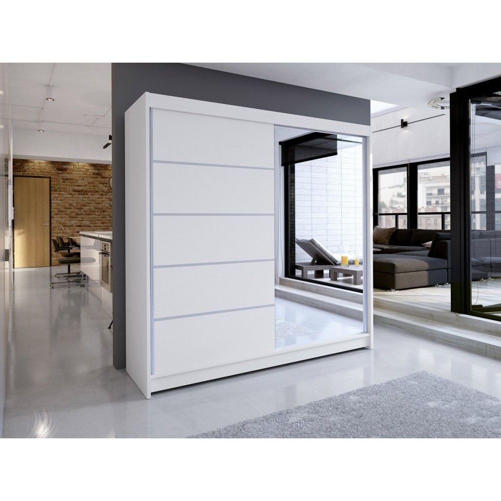 Ντουλάπα Talin III συρόμενη-Mavro-Lefko