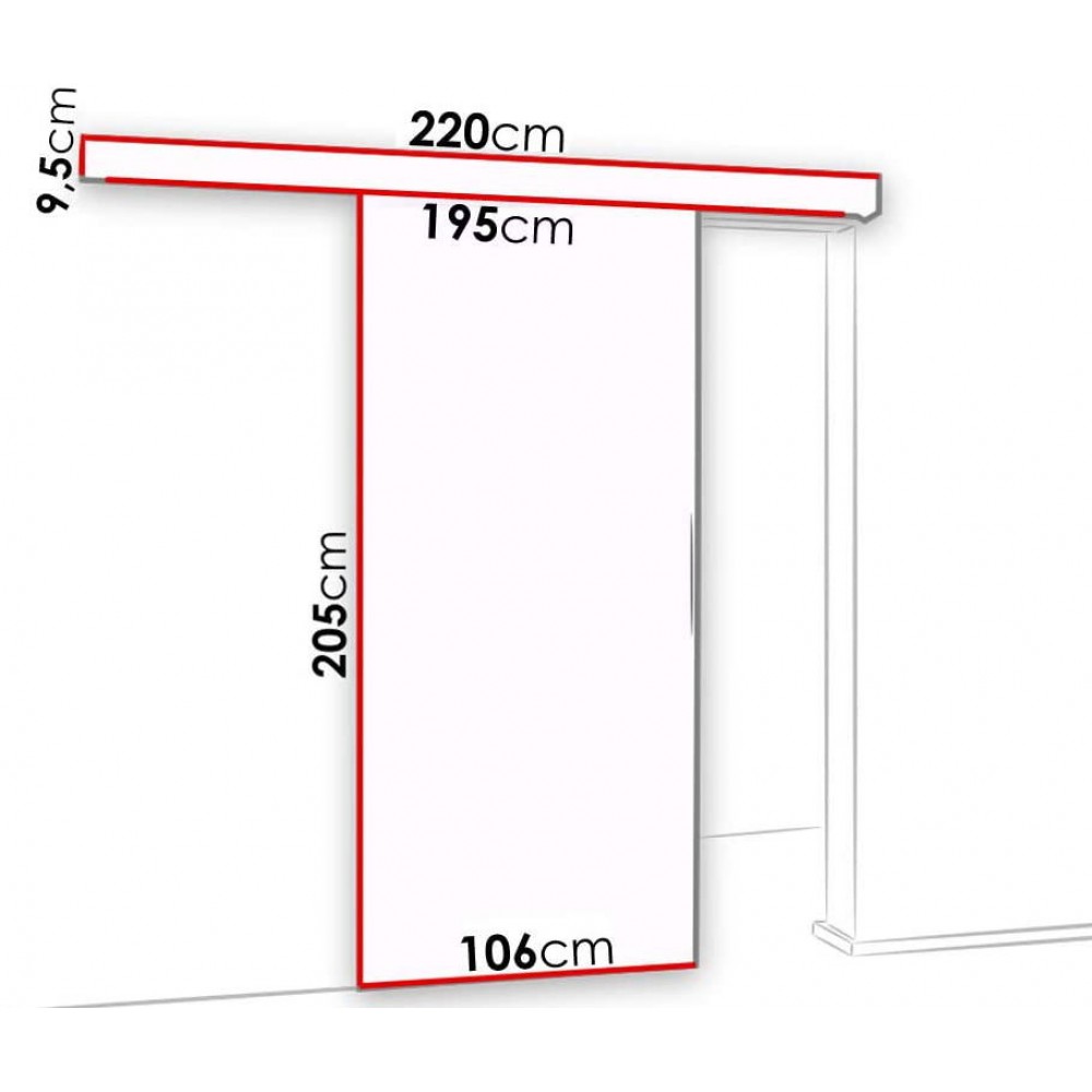 Συρόμενη πόρτα Malibu-Karudi-Μήκος: 106 εκ.