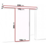 Συρόμενη πόρτα Malibu Plus-Leuko-Μήκος: 106 εκ.