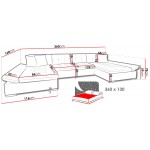 Γωνιακός καναπές Alia 360x160x75