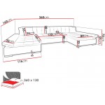 Γωνιακός καναπές Alia 360x160x75