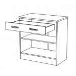 Πάγκος κουζίνας με συρτάρι και δίφυλλο ντουλάπι Remi-80,1φ 60β 85ψ εκ.