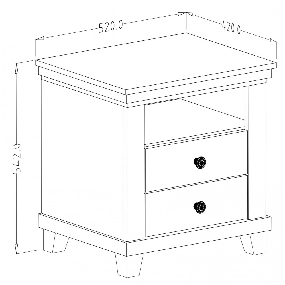 Κομοδίνο Capel 52x42x54