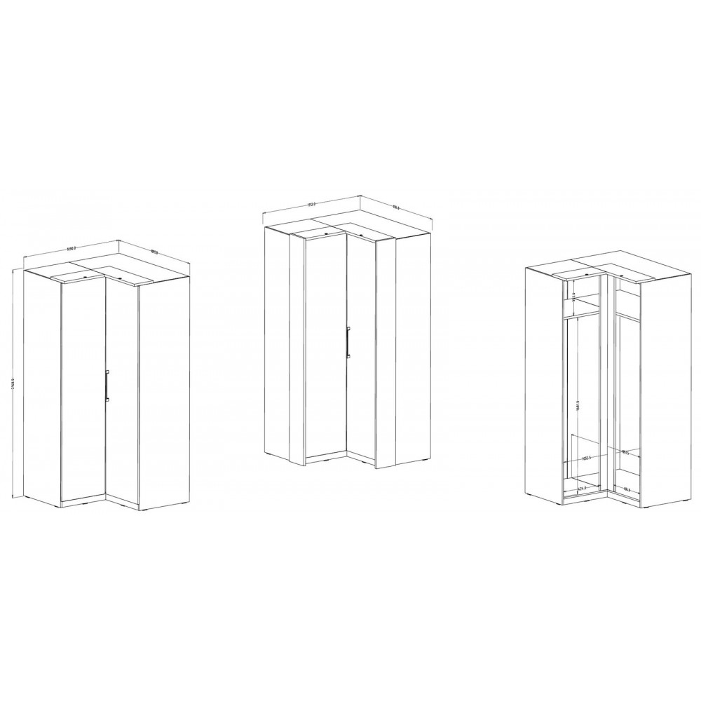 Γωνιακή ντουλάπα Prime-Fusiko