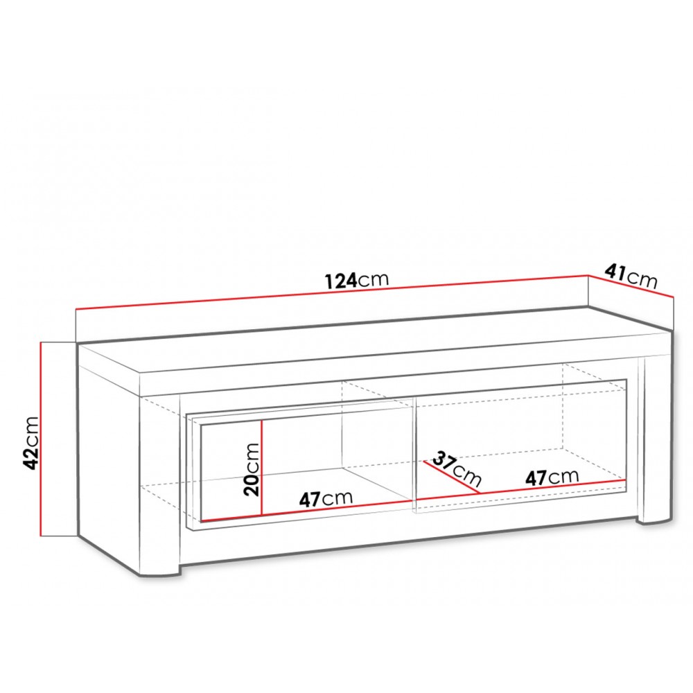 Έπιπλο τηλεόρασης Livinio-Μήκος: 124 εκ.