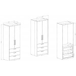 Ντουλάπα Prime 3S δίφυλλη-Leuko