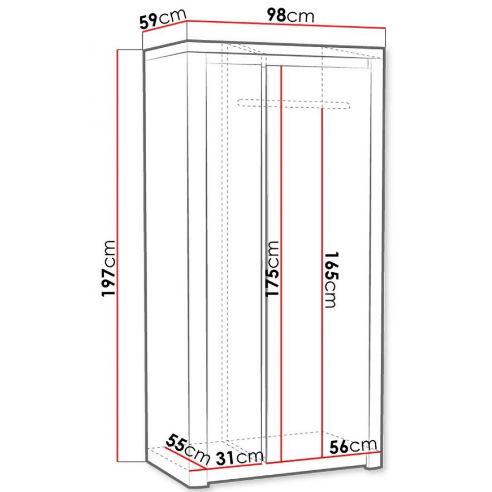 Ντουλάπα Livinio L1 δίφυλλη