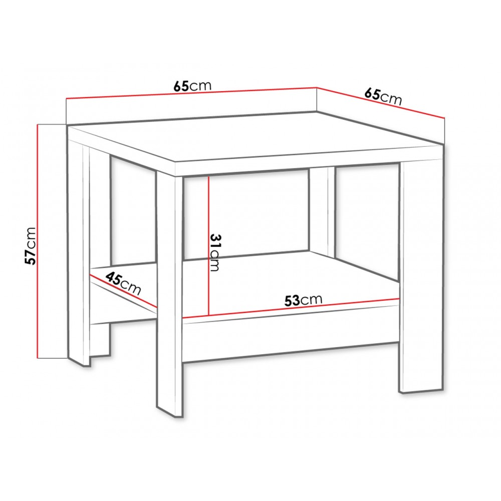 Τραπεζάκι σαλονιού Mediolan-Μήκος: 65 εκ.