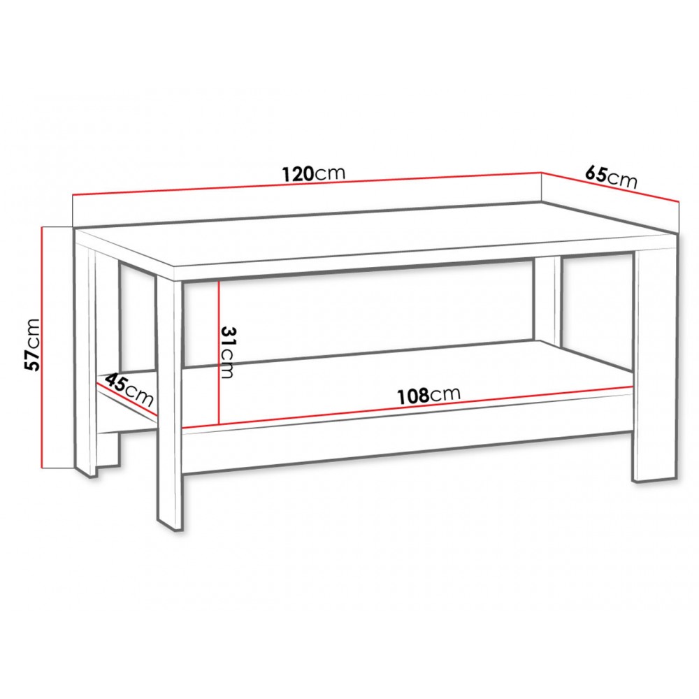 Τραπεζάκι σαλονιού Mediolan-Μήκος: 120 εκ.