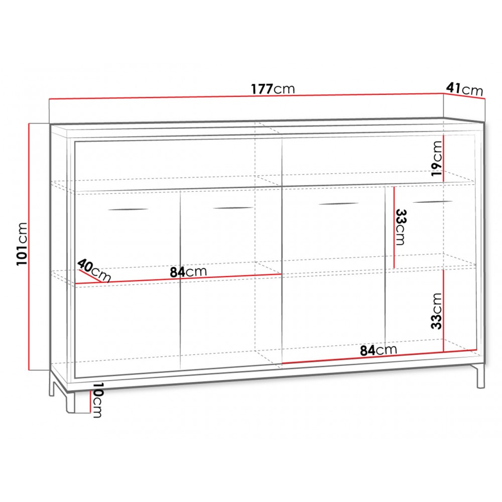 Μπουφές Mediolan AT08-Fusiko-Με ποδαρικό