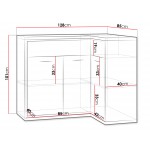 Γωνιακός μπουφές Mediolan 15K-Fusiko-Δεξιά-Χωρίς ποδαρικό