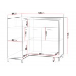 Γωνιακός μπουφές Mediolan 15K-Fusiko Special-Αριστερή-Με ποδαρικό