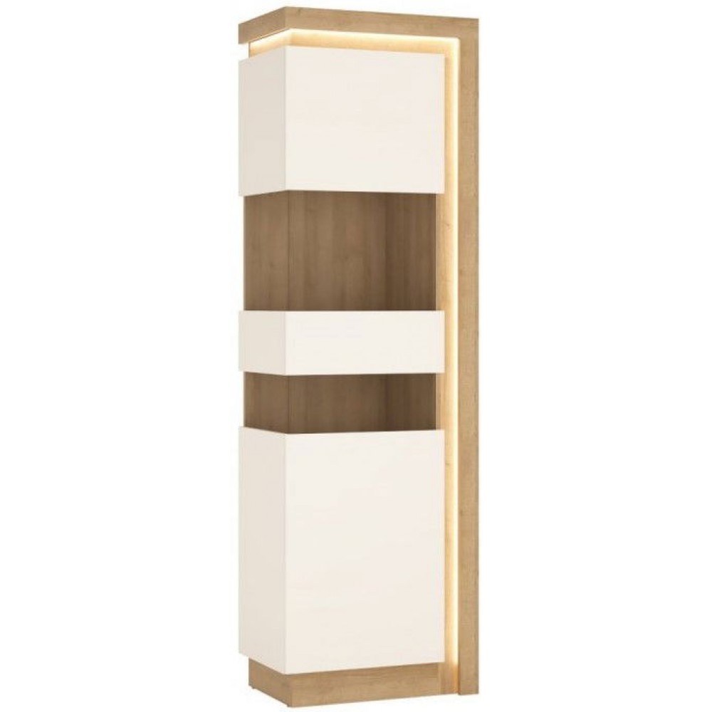 Βιτρίνα ψηλή Lynx 1D-Aristera-Fusiko-Leuko