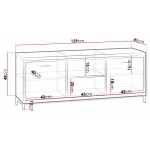 Έπιπλο τηλεόρασης Mediolan-Fusiko-Μήκος: 139 εκ.-Με ποδαρικό