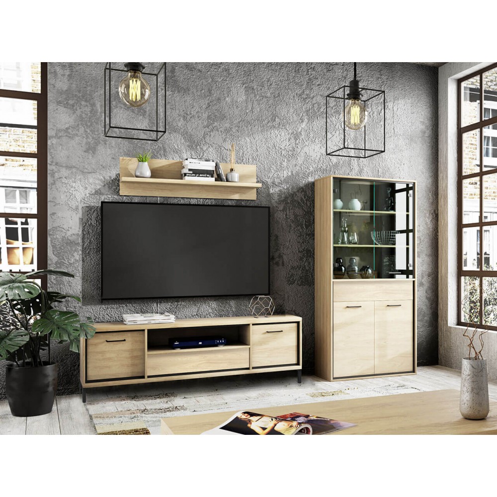 Έπιπλο τηλεόρασης Mediolan-Fusiko-Μήκος: 181 εκ.-Με ποδαρικό