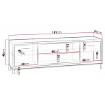 Έπιπλο τηλεόρασης Mediolan-Fusiko-Μήκος: 181 εκ.-Με ποδαρικό