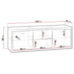 Έπιπλο τηλεόρασης Mediolan-Fusiko Special-Μήκος: 139 εκ.-Χωρίς ποδαρικό