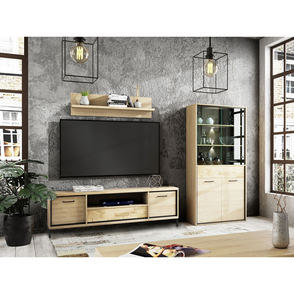 Έπιπλο τηλεόρασης Mediolan-Fusiko Special-Μήκος: 181 εκ.-Με ποδαρικό