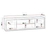 Έπιπλο τηλεόρασης Mediolan-Fusiko Special-Μήκος: 181 εκ.-Χωρίς ποδαρικό