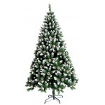Χριστουγεννιάτικο δέντρο πράσινο χιονισμένο με κουκουνάρια 180cm