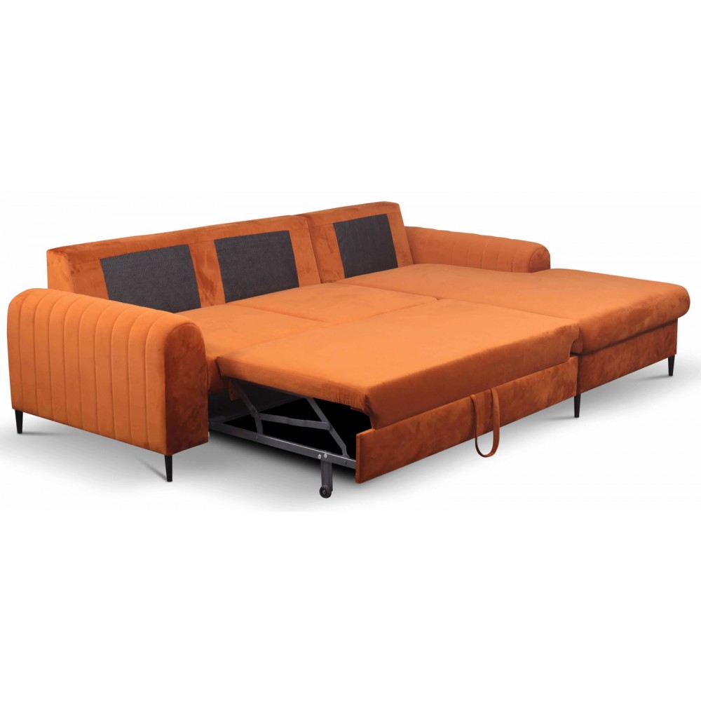 Γωνιακός καναπές Monte-Portokali-Deksia