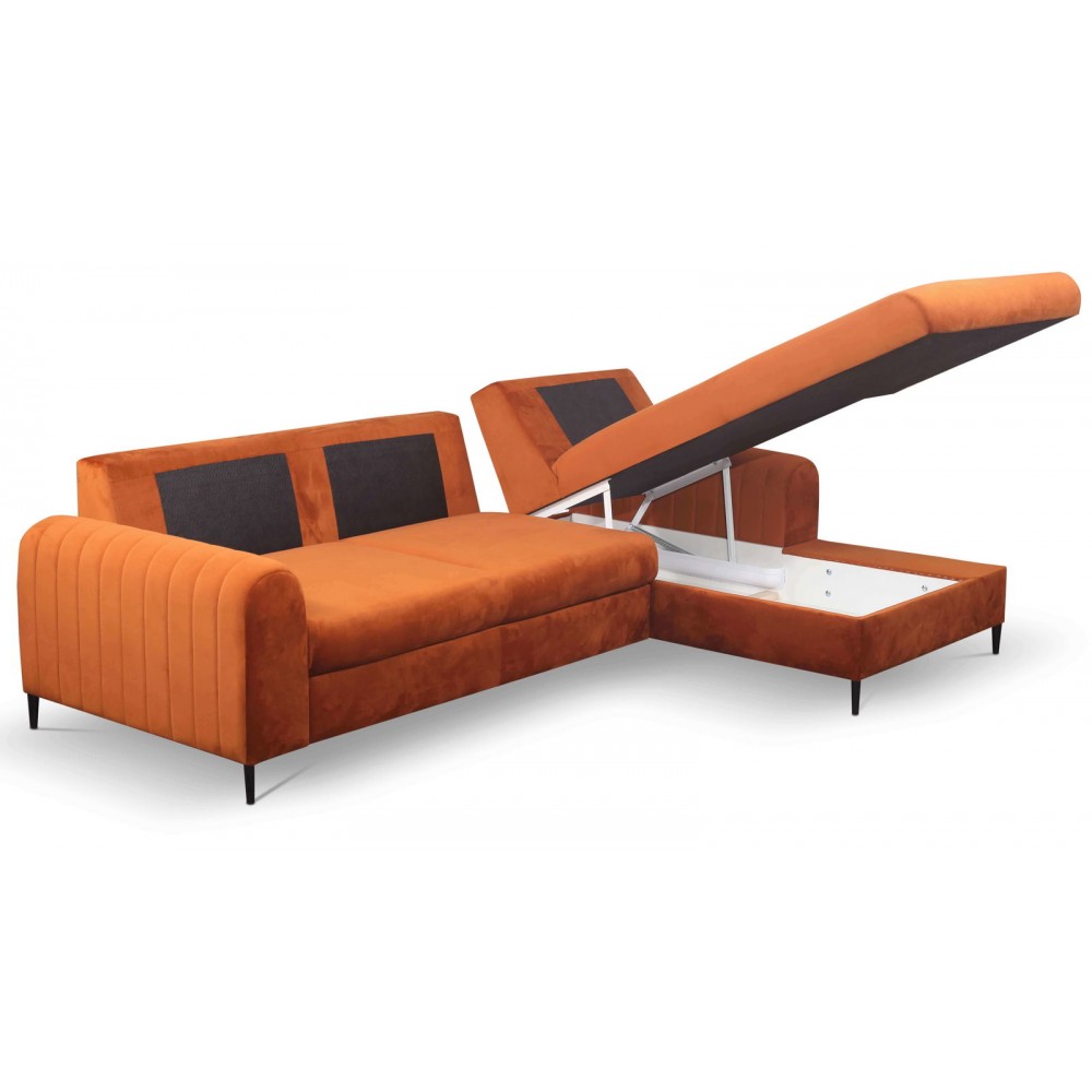 Γωνιακός καναπές Monte-Portokali-Deksia