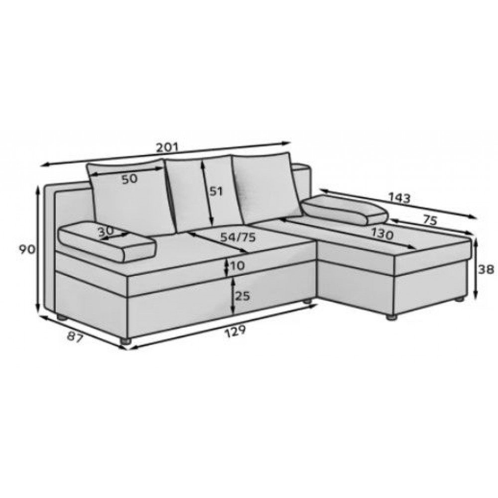 Γωνιακός καναπές Nogi-Moustardi