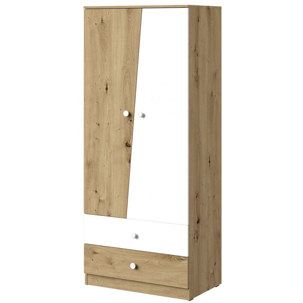 Ντουλάπα Nero 01 δίφυλλη-Fusiko-Leuko