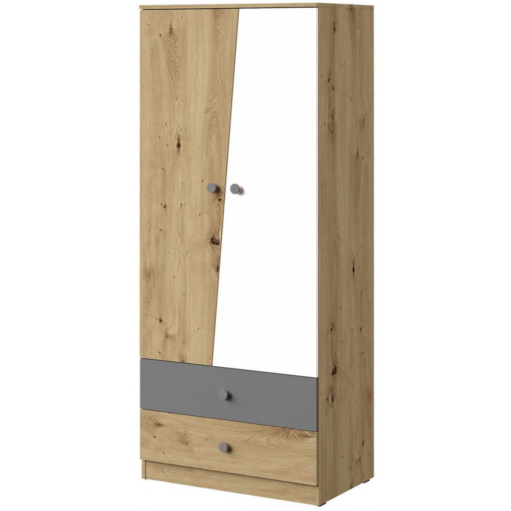 Ντουλάπα Nero 01 δίφυλλη-Fusiko-Leuko-Gkri