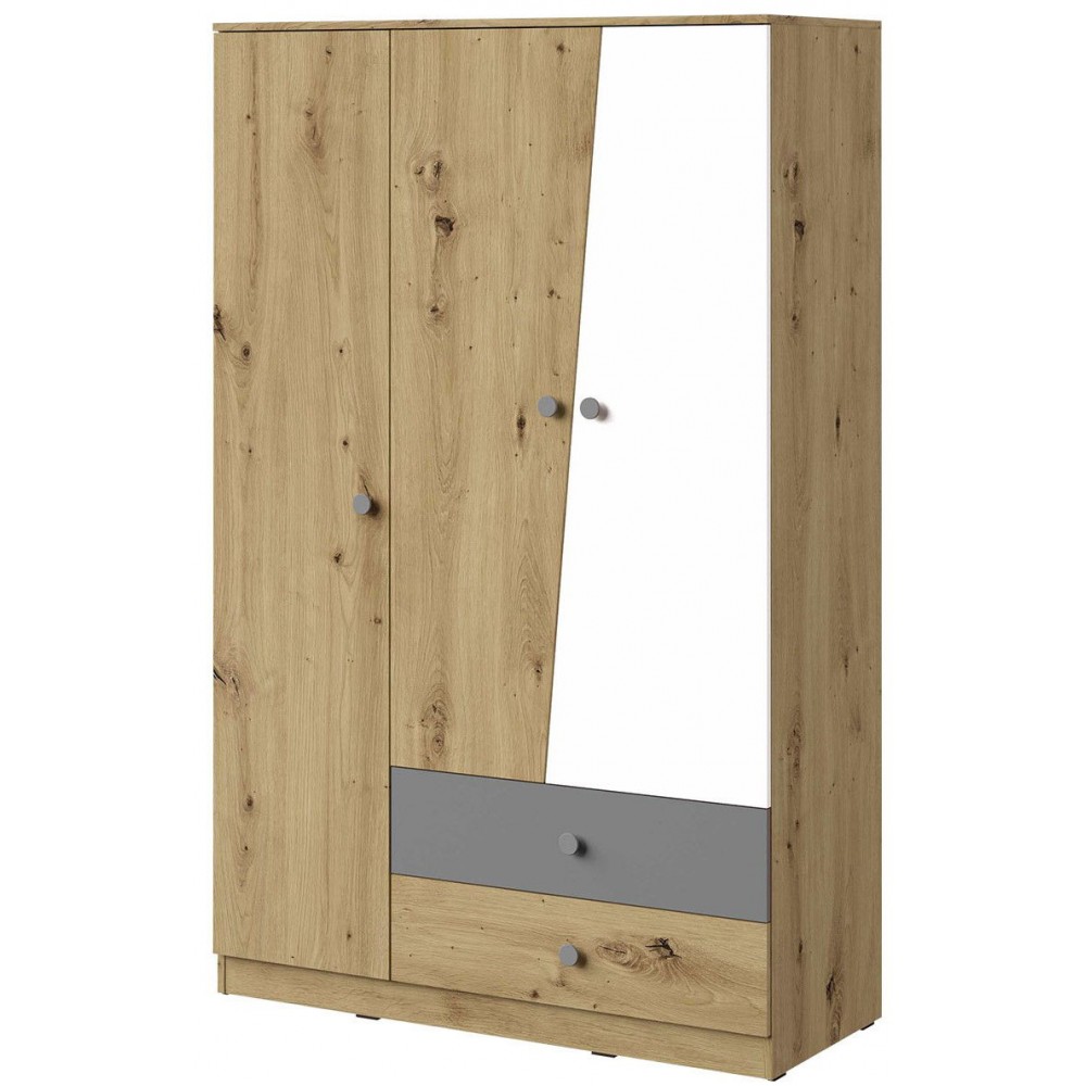 Ντουλάπα Nero 03 Τρίφυλλη-Fusiko-Leuko-Gkri