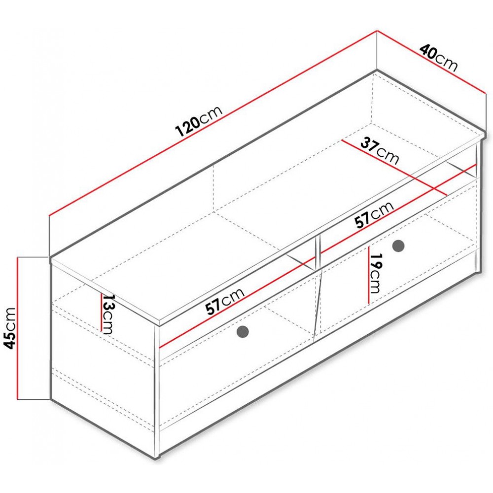 Έπιπλο τηλεόρασης Nero 08-Fusiko-Leuko