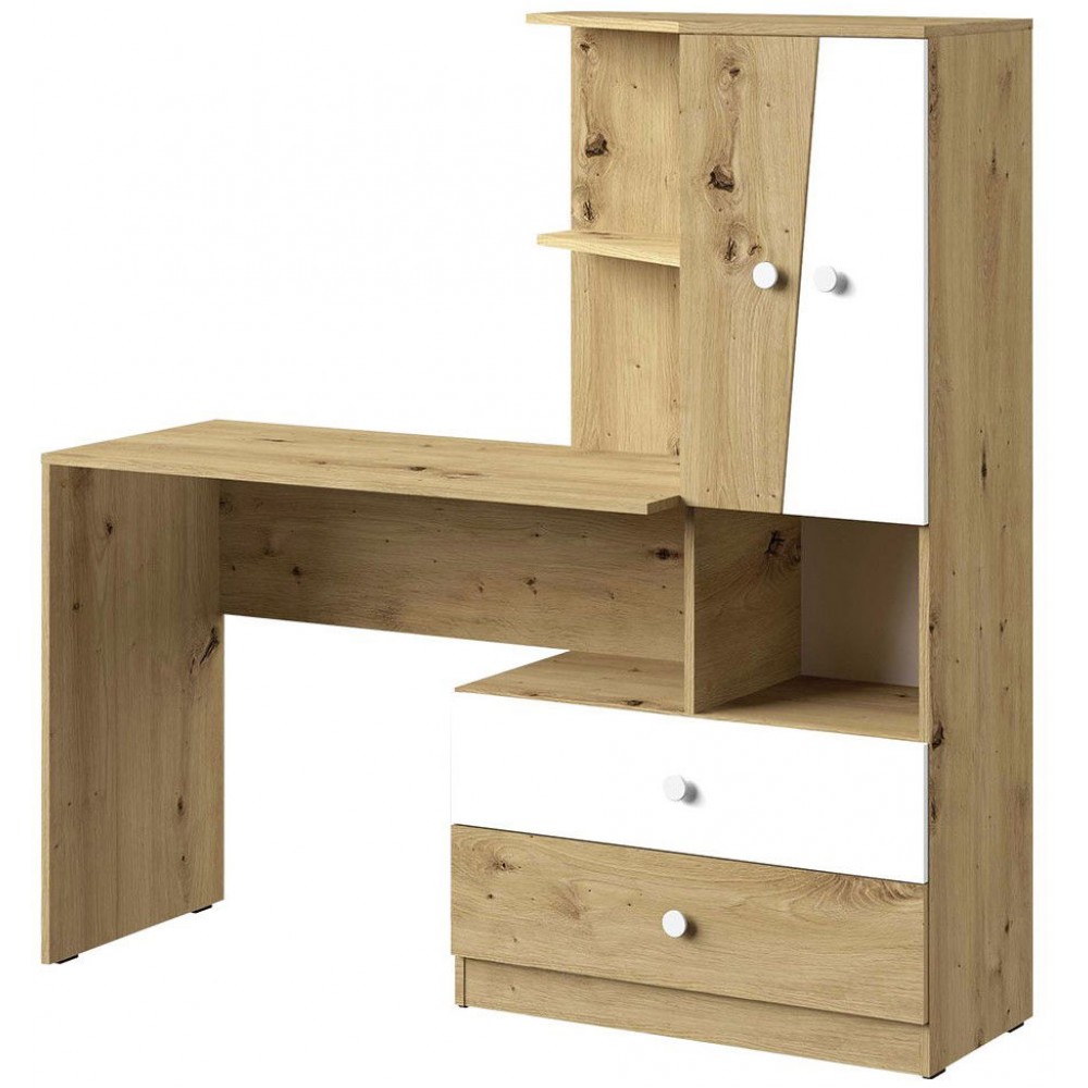 Γραφείο με βιβλιοθήκη Nero 11-Fusiko-Leuko