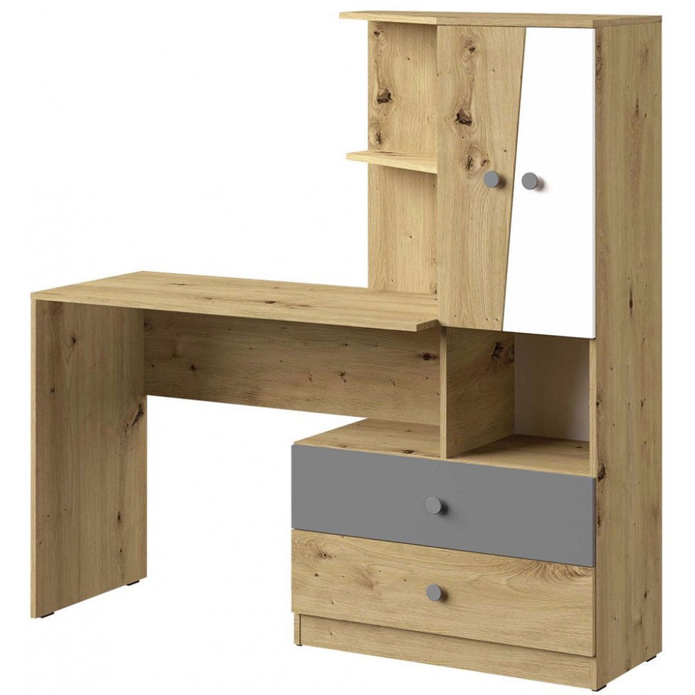 Γραφείο με βιβλιοθήκη Nero 11-Fusiko-Leuko-Gkri