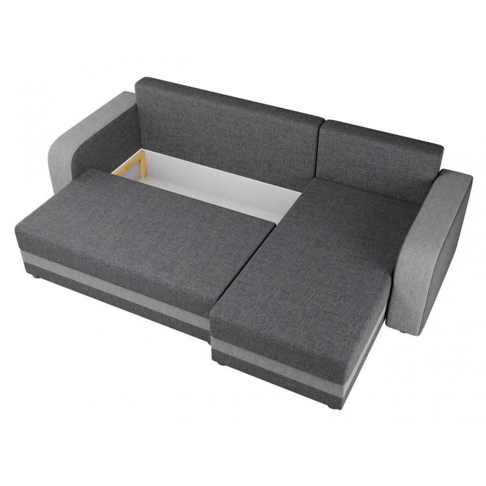 Γωνιακός καναπές Hewlet Bis-Gkri Skouro - Gkri