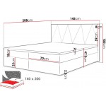 Επενδυμένο κρεβάτι Fado III με στρώμα και ανώστρωμα-140 x 200-Sapio milo