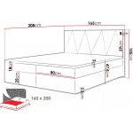 Επενδυμένο κρεβάτι Fado III με στρώμα και ανώστρωμα-160 x 200-Mpez