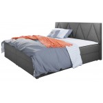 Επενδυμένο κρεβάτι Fado III με στρώμα και ανώστρωμα-160 x 200-Gkri Skouro