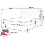 Επενδυμένο κρεβάτι Fado III με στρώμα και ανώστρωμα-180 x 200-Fustiki