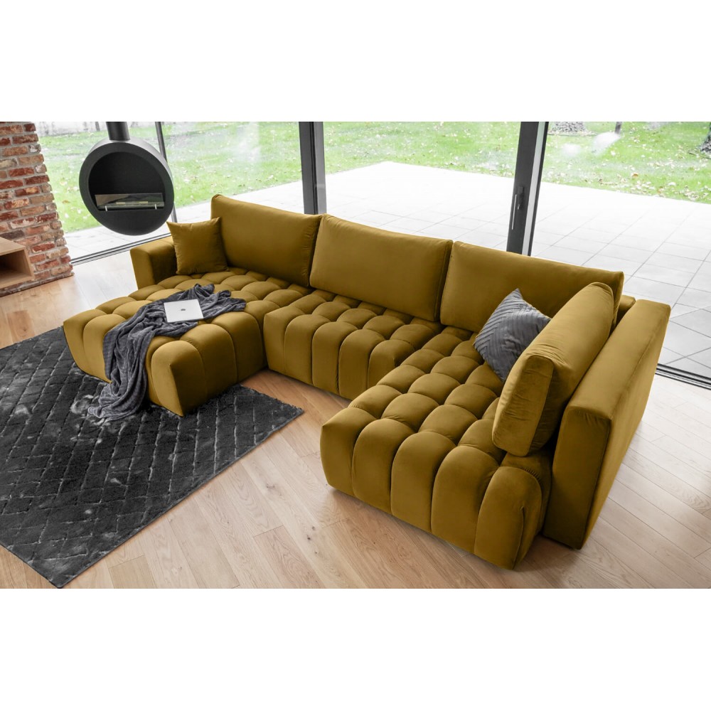 Γωνιακός καναπές Bonita-Moustardi-Αριστερή