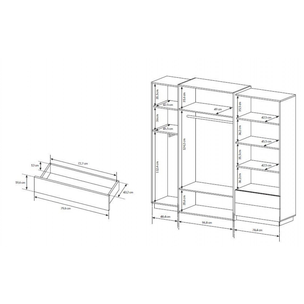 Ντουλάπα Edmond πεντάφυλλη
