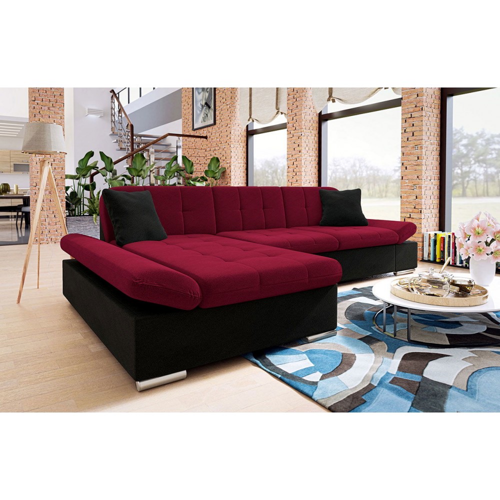 Γωνιακός καναπές Malwi-Αριστερή-Kokkino-Mauro