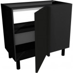 Επιδαπέδιο γωνιακό ντουλάπι Italia DPP110-Μαύρο