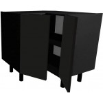 Επιδαπέδιο γωνιακό ντουλάπι Italia DNPP9-Μαύρο