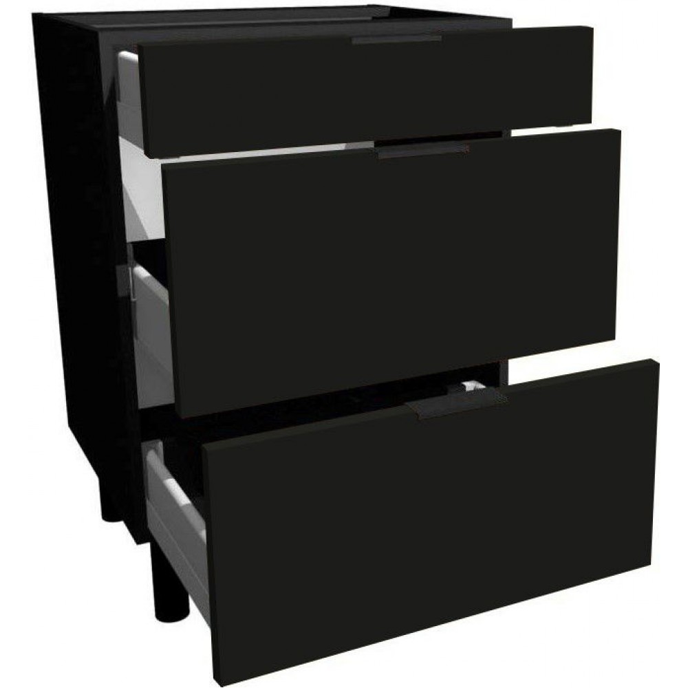 Επιδαπέδιο ντουλάπι Italia DS8/3-Μαύρο