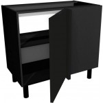 Επιδαπέδιο ντουλάπι νησίδας γωνιακό Italia DPPW105/65-Μαύρο